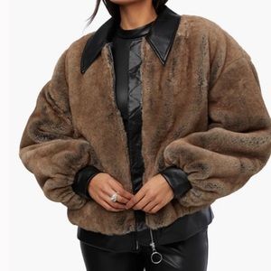 WeWoreWhat Faux Fur Jacket only $50!!